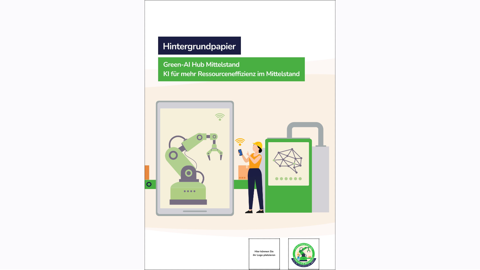 Darstellung Print mit Siegel KI-Pilotprojekt Green-AI Hub Mittelstand Darstellung Print mit Siegel KI-Pilotprojekt Green-AI Hub Mittelstand