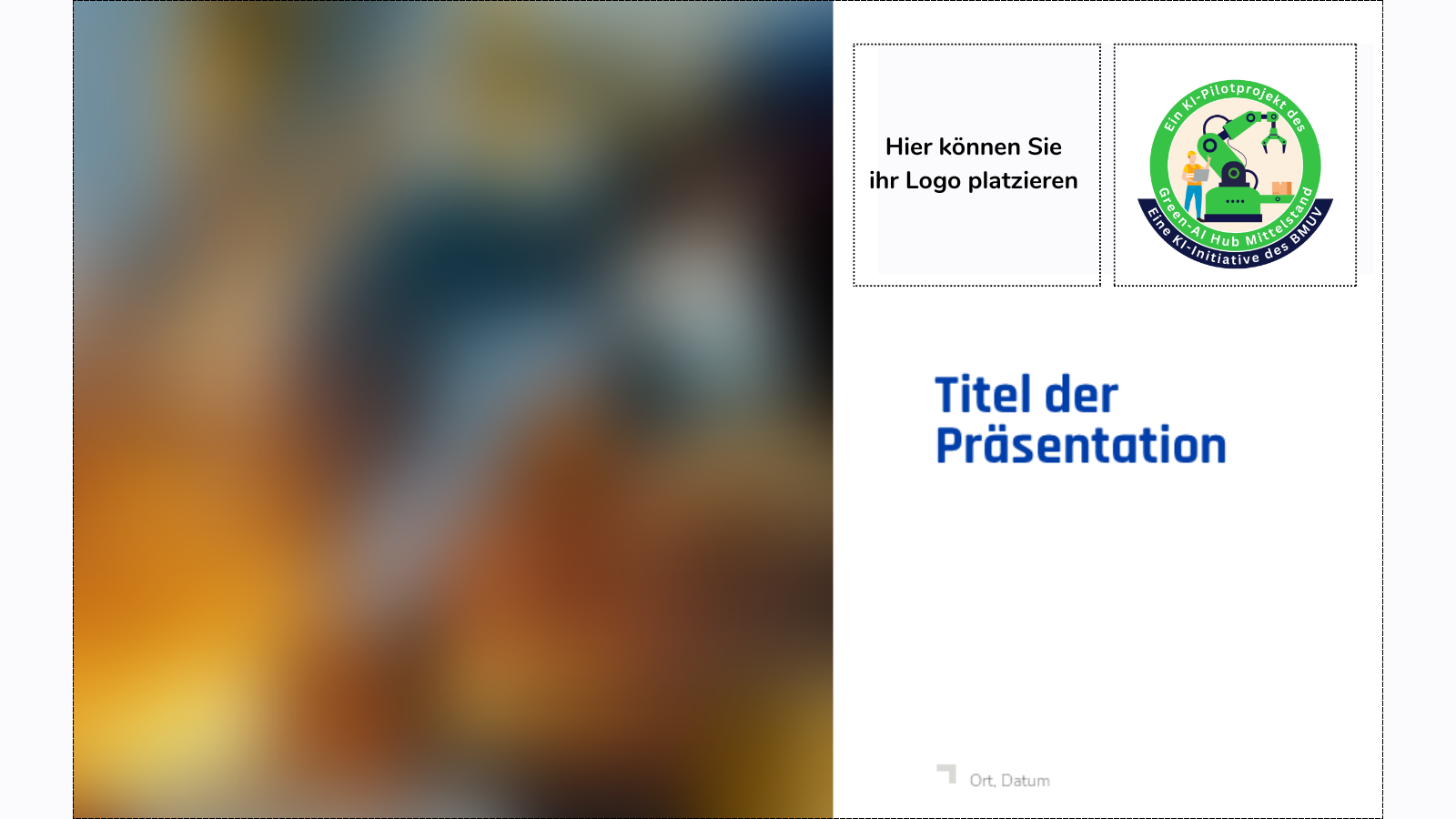 Darstellung Powerpoint mit Siegel KI-Pilotprojekt Green-AI Hub Mittelstand Darstellung Powerpoint mit Siegel KI-Pilotprojekt Green-AI Hub Mittelstand