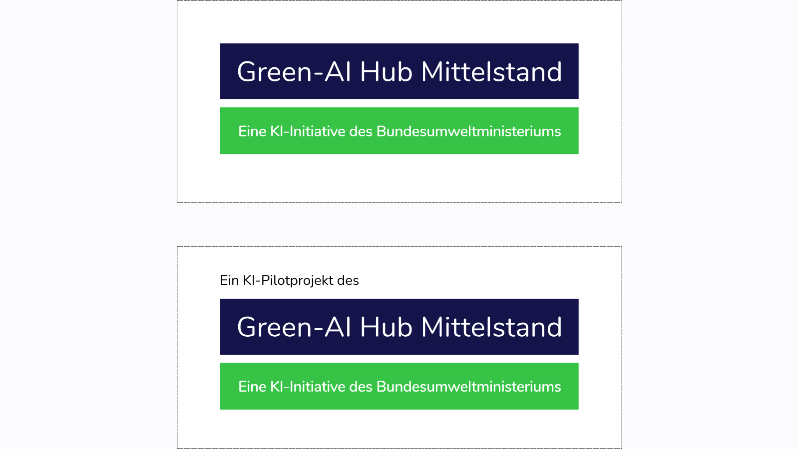 Schriftzug Green-AI Hub Mittelstand Schriftzug KI-Pilotprojekt Green-AI Hub Mittelstand